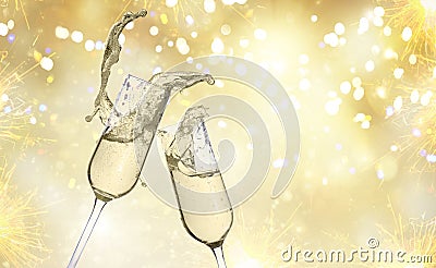 Two champagne glasses Stock Photo