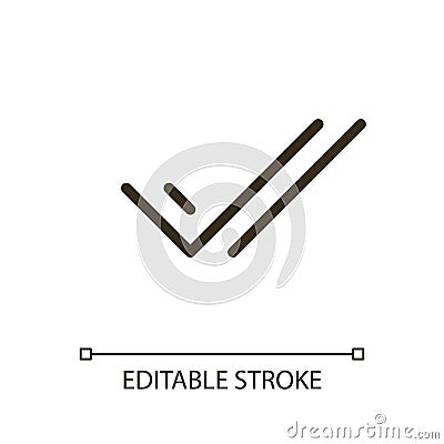Two checkmarks pixel perfect RGB color ui icon Vector Illustration