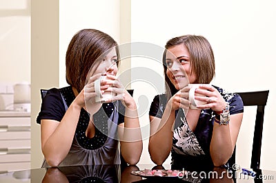 Two cheerful girls. Stock Photo