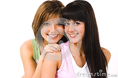 Two cheerful girls Stock Photo