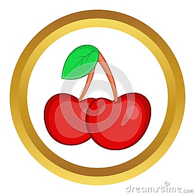 Two cherries vector icon Vector Illustration