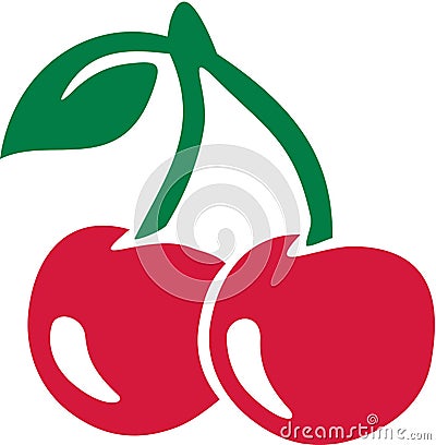 Two Cherries vector Vector Illustration