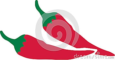 Two Chilli peppers Vector Illustration