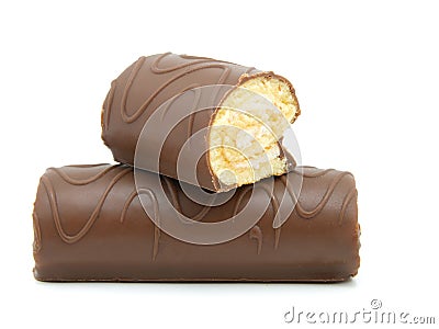 Two chocolate roll Stock Photo