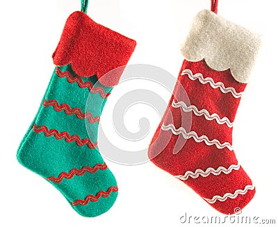 Two Christmas boots Stock Photo