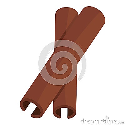 Two cinnamon stick spice icon Vector Illustration