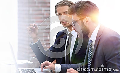 Two clerks working at the Desk Stock Photo