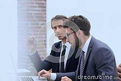 Two clerks working at the Desk Stock Photo