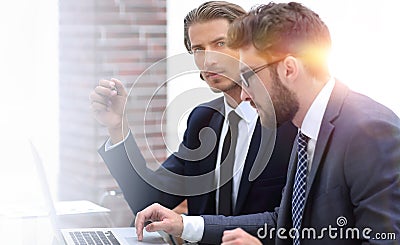 Two clerks working at the Desk Stock Photo