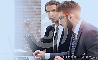 Two clerks working at the Desk Stock Photo