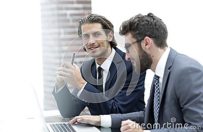 Two clerks working at the Desk Stock Photo