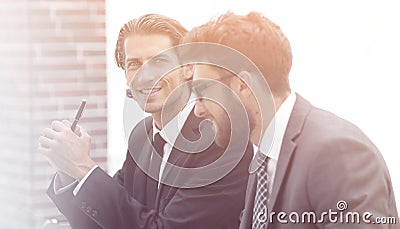 Two clerks working at the Desk Stock Photo