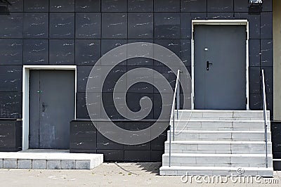 Two doors of service entrances in modern building Stock Photo