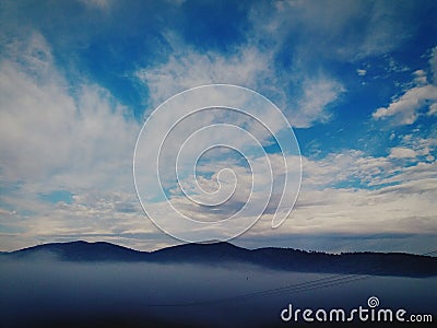 Two cloud in or aut Stock Photo