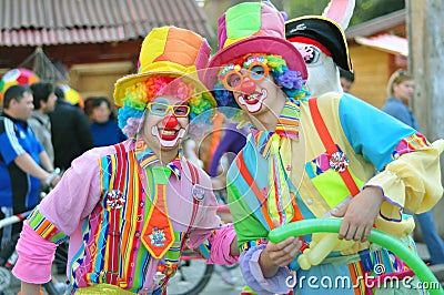 Two clowns Editorial Stock Photo