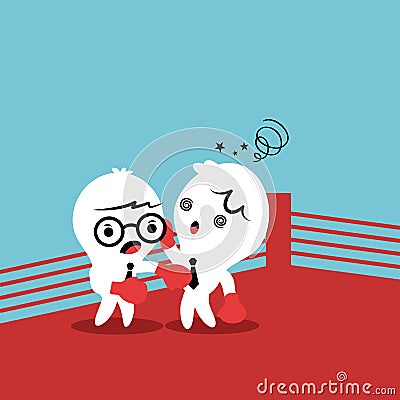 Two colleagues fighting with each other Vector Illustration