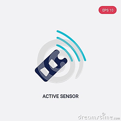 Two color active sensor vector icon from general-1 concept. isolated blue active sensor vector sign symbol can be use for web, Vector Illustration