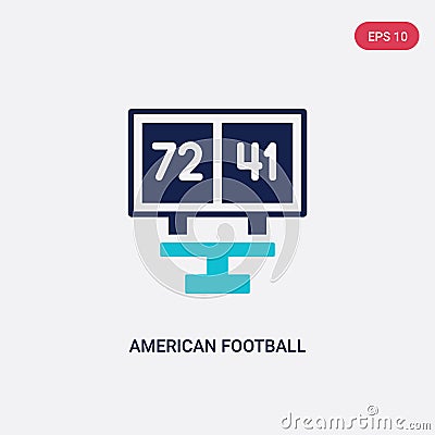 Two color american football scores vector icon from american football concept. isolated blue american football scores vector sign Vector Illustration