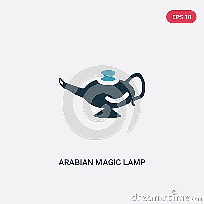 Two color arabian magic lamp vector icon from religion-2 concept. isolated blue arabian magic lamp vector sign symbol can be use Vector Illustration