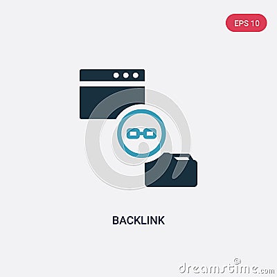Two color backlink vector icon from networking concept. isolated blue backlink vector sign symbol can be use for web, mobile and Vector Illustration