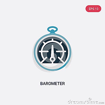 Two color barometer vector icon from nautical concept. isolated blue barometer vector sign symbol can be use for web, mobile and Vector Illustration