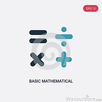 Two color basic mathematical vector icon from signs concept. isolated blue basic mathematical vector sign symbol can be use for Vector Illustration