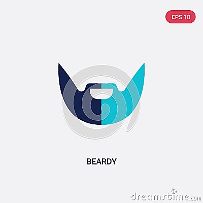 Two color beardy vector icon from hygiene concept. isolated blue beardy vector sign symbol can be use for web, mobile and logo. Vector Illustration