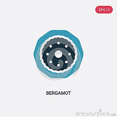 Two color bergamot vector icon from nature concept. isolated blue bergamot vector sign symbol can be use for web, mobile and logo Vector Illustration