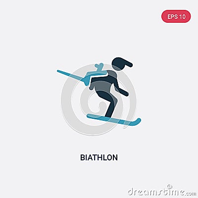 Two color biathlon vector icon from sports concept. isolated blue biathlon vector sign symbol can be use for web, mobile and logo Vector Illustration