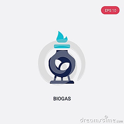 Two color biogas vector icon from ecology concept. isolated blue biogas vector sign symbol can be use for web, mobile and logo. Vector Illustration