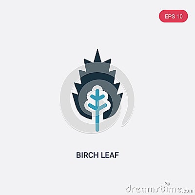 Two color birch leaf vector icon from nature concept. isolated blue birch leaf vector sign symbol can be use for web, mobile and Vector Illustration