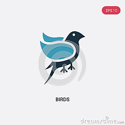 Two color birds vector icon from logo concept. isolated blue birds vector sign symbol can be use for web, mobile and logo. eps 10 Vector Illustration