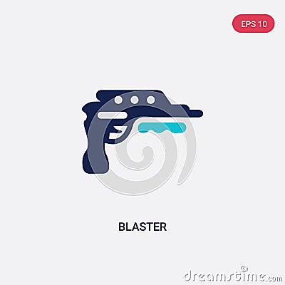 Two color blaster vector icon from future technology concept. isolated blue blaster vector sign symbol can be use for web, mobile Vector Illustration