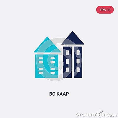 Two color bo kaap vector icon from culture concept. isolated blue bo kaap vector sign symbol can be use for web, mobile and logo. Vector Illustration