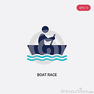 two color boat race vector icon from activity and hobbies concept. isolated blue boat race vector sign symbol can be use for web, Vector Illustration