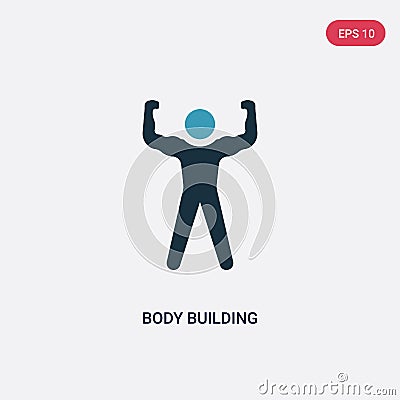 Two color body building vector icon from people skills concept. isolated blue body building vector sign symbol can be use for web Vector Illustration