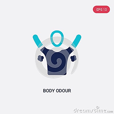 Two color body odour vector icon from hygiene concept. isolated blue body odour vector sign symbol can be use for web, mobile and Vector Illustration