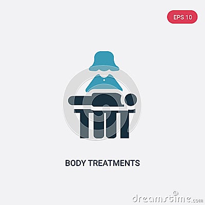 Two color body treatments vector icon from people concept. isolated blue body treatments vector sign symbol can be use for web, Vector Illustration