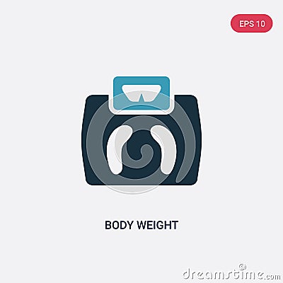 Two color body weight vector icon from miscellaneous concept. isolated blue body weight vector sign symbol can be use for web, Vector Illustration