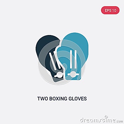 Two color two boxing gloves vector icon from sports concept. isolated blue two boxing gloves vector sign symbol can be use for web Vector Illustration