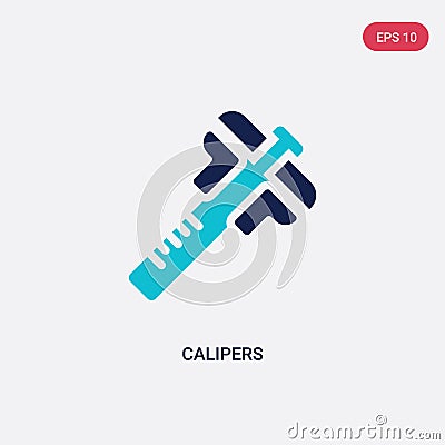 Two color calipers vector icon from edit tools concept. isolated blue calipers vector sign symbol can be use for web, mobile and Vector Illustration