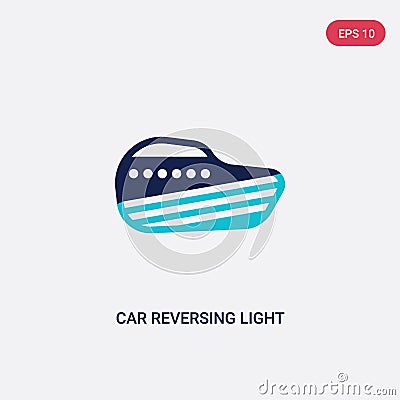 Two color car reversing light vector icon from car parts concept. isolated blue car reversing light vector sign symbol can be use Vector Illustration