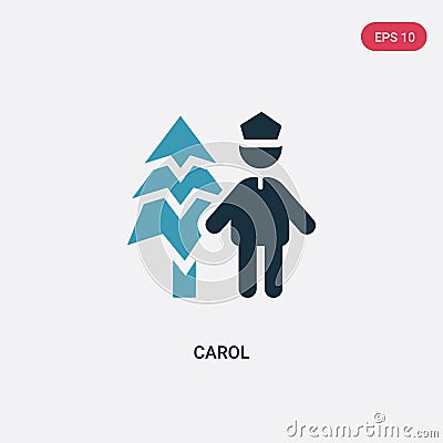 Two color carol vector icon from people concept. isolated blue carol vector sign symbol can be use for web, mobile and logo. eps Vector Illustration