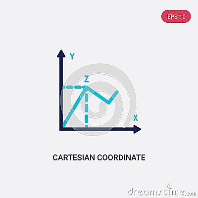 Two color cartesian coordinate system vector icon from education concept. isolated blue cartesian coordinate system vector sign Vector Illustration