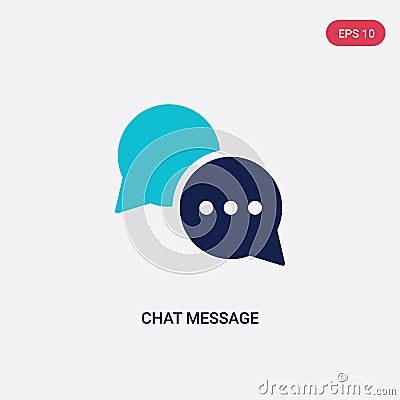 Two color chat message vector icon from communications concept. isolated blue chat message vector sign symbol can be use for web, Vector Illustration