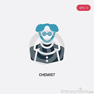 Two color chemist vector icon from professions concept. isolated blue chemist vector sign symbol can be use for web, mobile and Vector Illustration