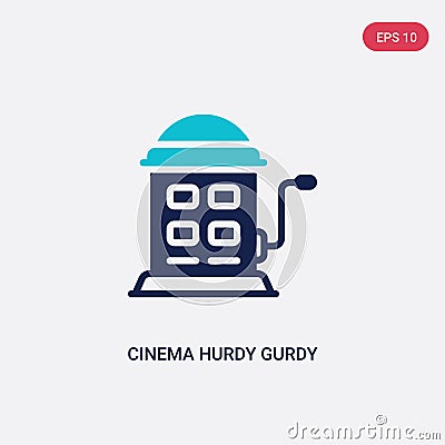 Two color cinema hurdy gurdy vector icon from cinema concept. isolated blue cinema hurdy gurdy vector sign symbol can be use for Vector Illustration
