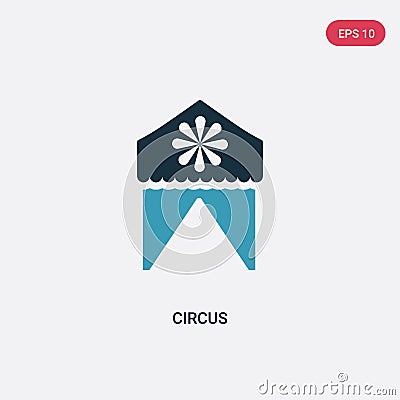 Two color circus vector icon from kids and baby concept. isolated blue circus vector sign symbol can be use for web, mobile and Vector Illustration