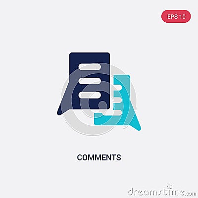 Two color comments vector icon from feedback concept. isolated blue comments vector sign symbol can be use for web, mobile and Vector Illustration