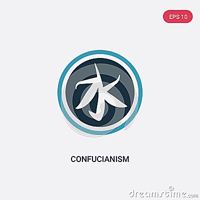 Two color confucianism vector icon from religion concept. isolated blue confucianism vector sign symbol can be use for web, mobile Vector Illustration